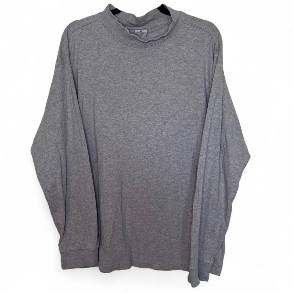 Carhartt Mock Neck Long Sleeve Gray Shirt XL Cotton Workwear Tee
